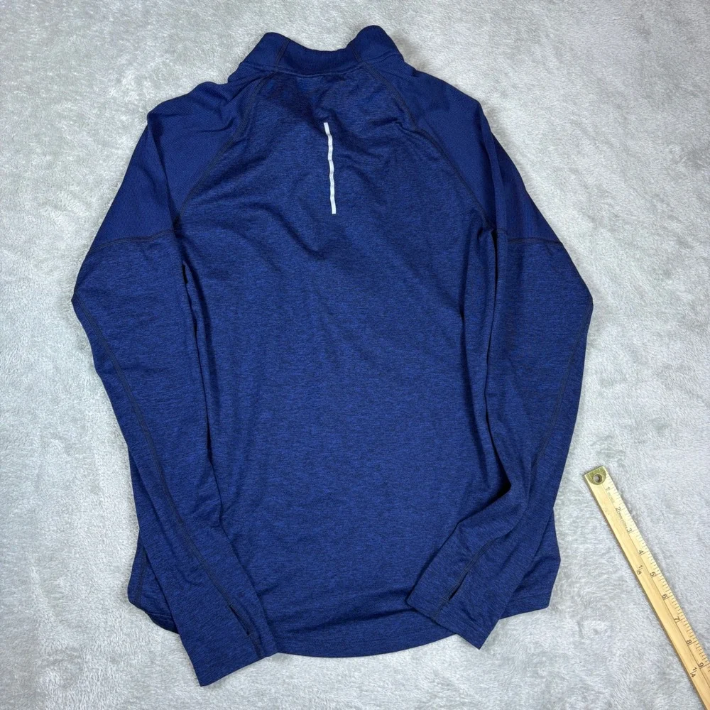 Nike Pullover Mens Small Dri-FIT Running 1/4 Zip Heathered Blue Stretch Active‎